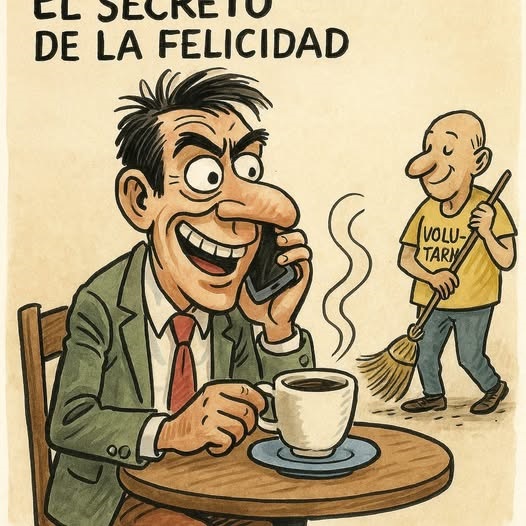 EL SECRETO DE LA FELICIDAD: CUATRO HORAS DE CAFÉ Y SONRISAS DE VOLUNTARIADO.