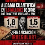 NO DEFRAUDÓ: ALDAMA CUANTIFICA EN 1,8 MILLONES DE EUROS LA FINANCIACIÓN DEL PSOE