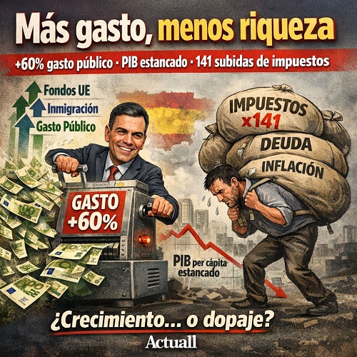 SÁNCHEZ HA DISPARADO EL GASTO PÚBLICO EN UN 60%