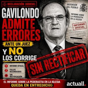 El Defensor del Pueblo reconoce no haber corregido las acusaciones falsas de su informe de pederastia en la Iglesia